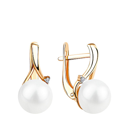 Серьги с английским замком из красного золота