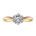 Кольцо из красного золота с фианитом