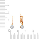 Серьги из красного золота с фианитом