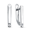 Серьги с английским замком из серебра с фианитами