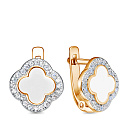 Серьги с английским замком из серебра с фианитами