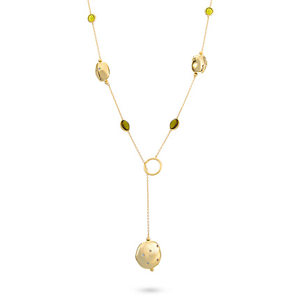 Колье из серебра с ситалами, фианитами