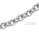 Цепь автомат из белого золота, плетение бельцер (ролло)