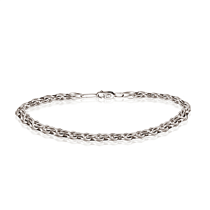 Браслет ручной работы из серебра, плетение бисмарк