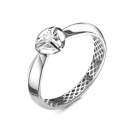 Кольцо из белого золота с бриллиантом