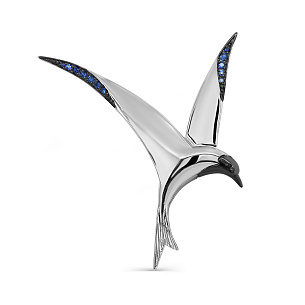 Брошь из серебра с фианитом