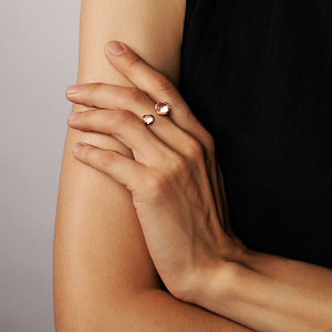 Кольцо из красного золота с аметистом, бриллиантами