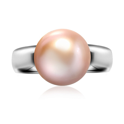 Кольцо из белого золота с жемчугом