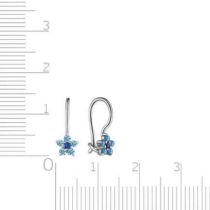 Серьги с французским замком из серебра с фианитом