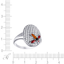 Кольцо из серебра с фианитом, эмалью