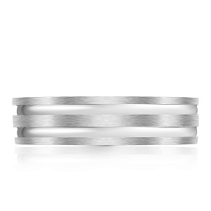 Кольцо обручальное из белого золота