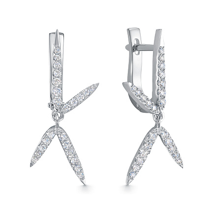 Серьги из белого золота с бриллиантами