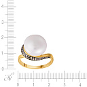 Кольцо из желтого золота с бриллиантами, жемчугом