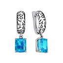 Серьги с английским замком из серебра с бриллиантами