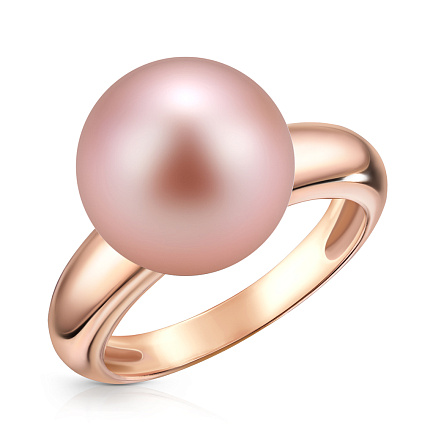 Кольцо из красного золота с жемчугом