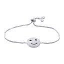 Браслет декоративный из серебра с фианитом