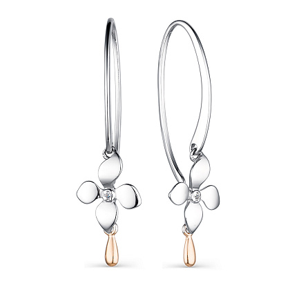 Серьги из серебра с бриллиантами