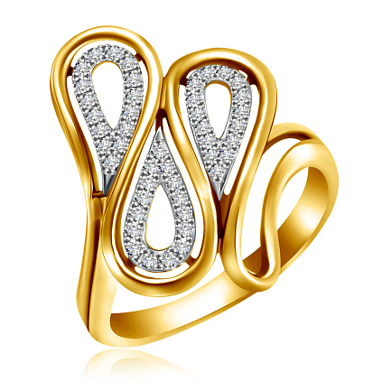 Кольцо из желтого золота с бриллиантами