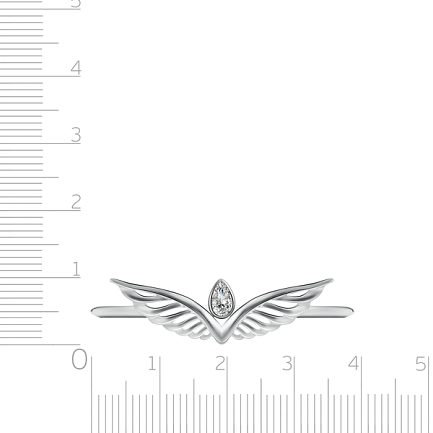 Кольцо из серебра с фианитом