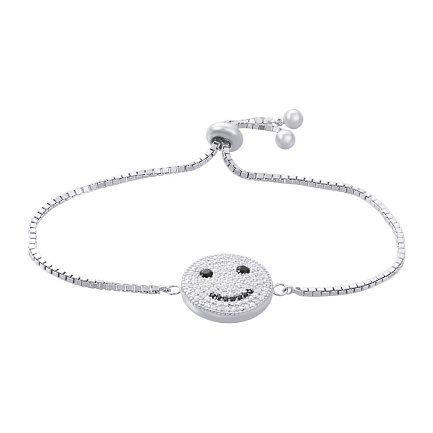 Браслет декоративный из серебра с фианитом