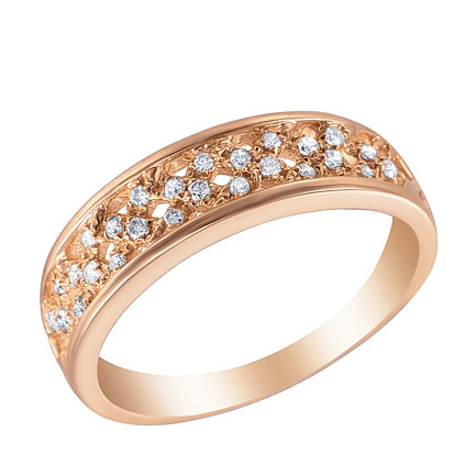 Кольцо из красного золота с бриллиантами