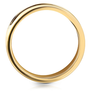 Кольцо обручальное из желтого золота с бриллиантами