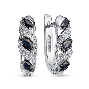 Серьги с английским замком из белого золота