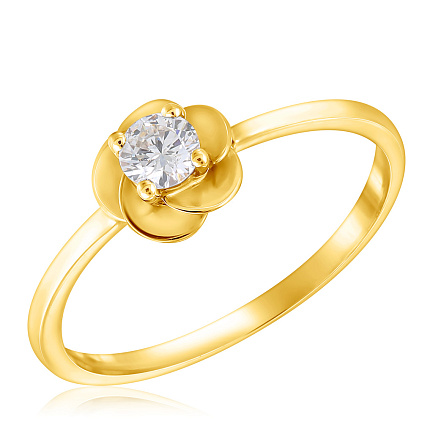 Кольцо из белого золота с бриллиантом