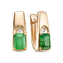 Серьги с английским замком из красного золота с бриллиантами