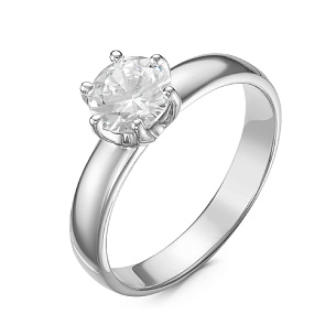 Кольцо из белого золота с бриллиантом