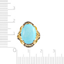 Кольцо из желтого золота с бриллиантами, бирюзой