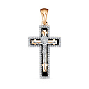 Крест из красного золота с фианитами