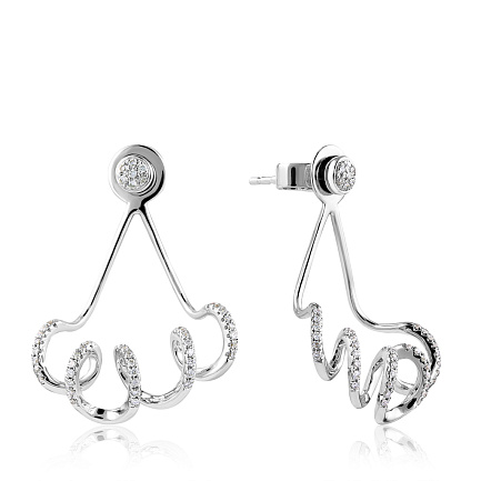 Серьги из желтого золота с бриллиантами