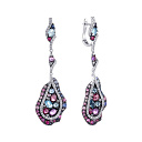 Серьги с английским замком из белого золота с бриллиантами