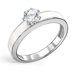 Кольцо из серебра с фианитом