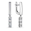 Серьги с английским замком из серебра с фианитами