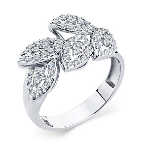 Кольцо из белого золота с бриллиантами