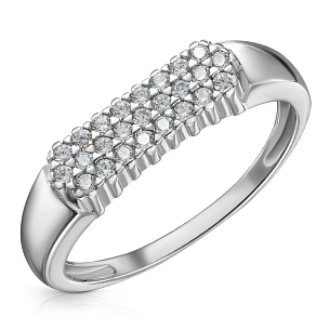 Кольцо из белого золота с фианитом