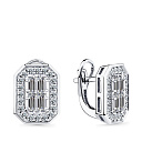 Серьги с английским замком из белого золота с бриллиантами