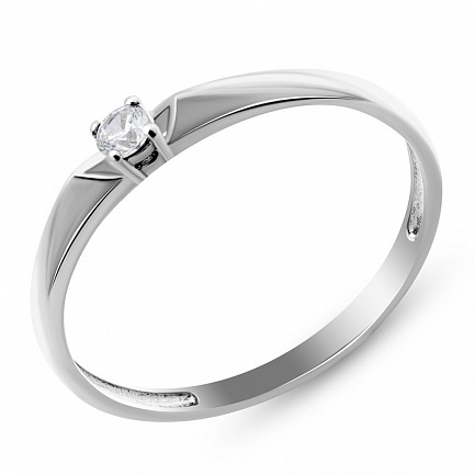 Кольцо из белого золота с бриллиантом