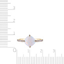 Кольцо из желтого золота с бриллиантами, опалом