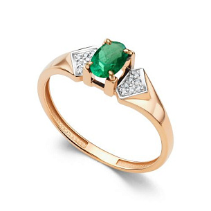 Кольцо из красного золота с бриллиантом