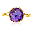 Кольцо из желтого золота с аметистом