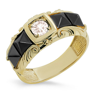 Кольцо из желтого золота с бриллиантом