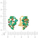 Серьги из желтого золота с бриллиантами, изумрудами