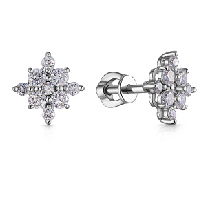 Пусеты из белого золота с бриллиантами