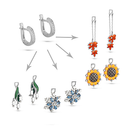 Подвеска из серебра с фианитами