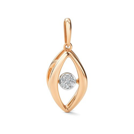 Подвеска из красного золота с бриллиантами