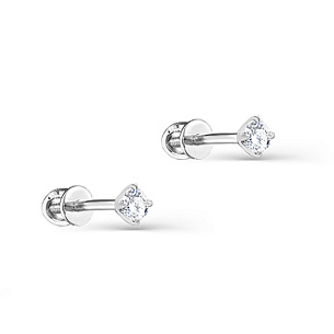 Пусеты из белого золота с бриллиантами