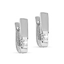 Серьги с английским замком из белого золота с бриллиантами